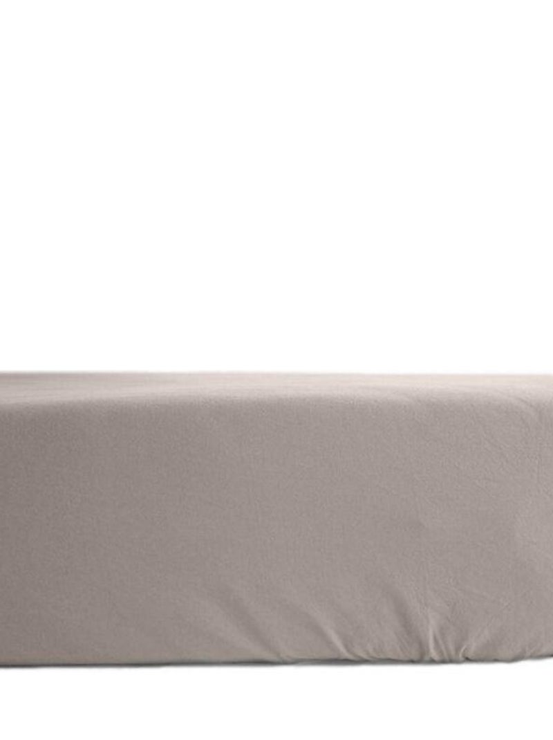 Drap housse percale pur coton peigné longues fibres avec bonnet de 35 cm Vent du sud - N Beige - Kiabi