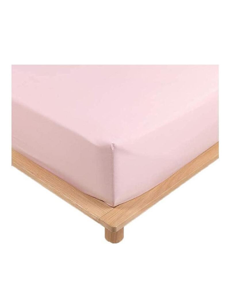Drap-housse percale rose 90 x 190 cm avec bonnet - Promo Linge Rose - Kiabi