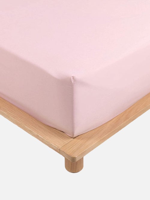 Drap-housse percale rose 90 x 190 cm avec bonnet - Promo Linge - Kiabi