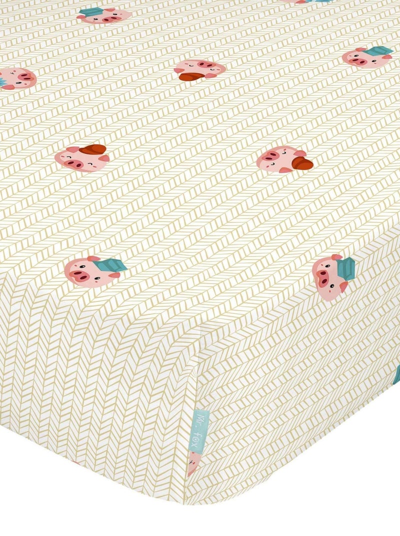 Drap-housse Piggys Berceau "Happyfriday" Blanc - Kiabi
