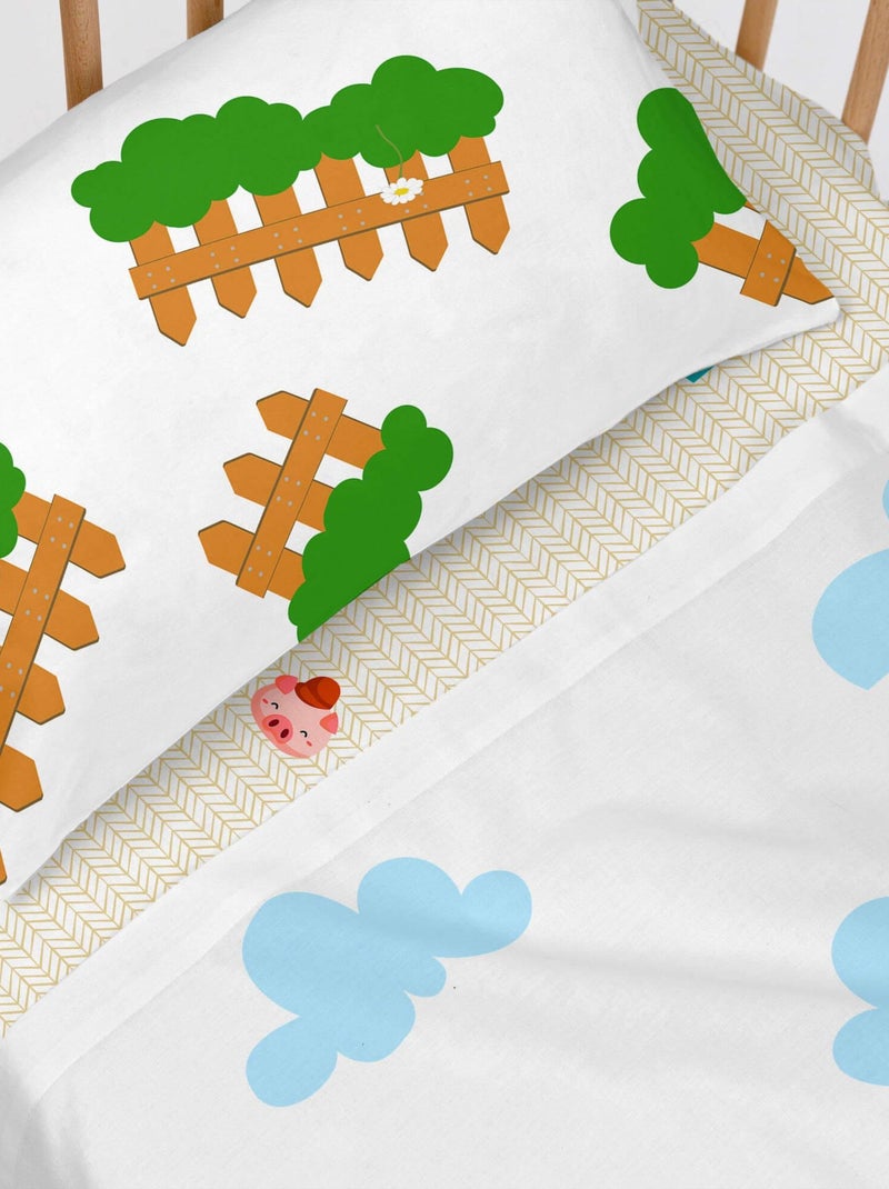 Drap-housse Piggys Berceau "Happyfriday" Blanc - Kiabi