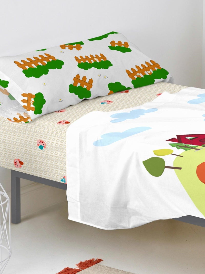 Drap-housse Piggys "Happyfriday" Blanc - Kiabi
