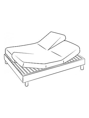 Drap-housse pour lit relevable percale de coton uni bonnet 30 cm