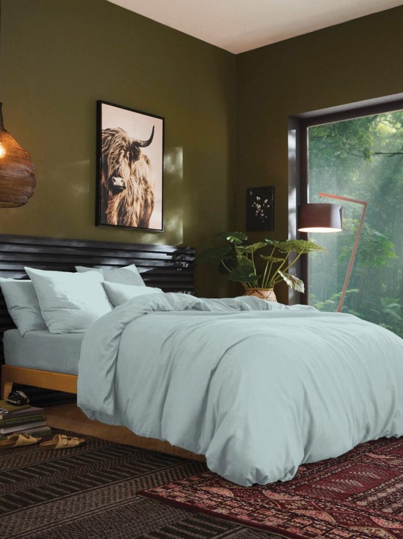 Drap housse "Prémium" - Couleur Menthe Vert foncé - Kiabi