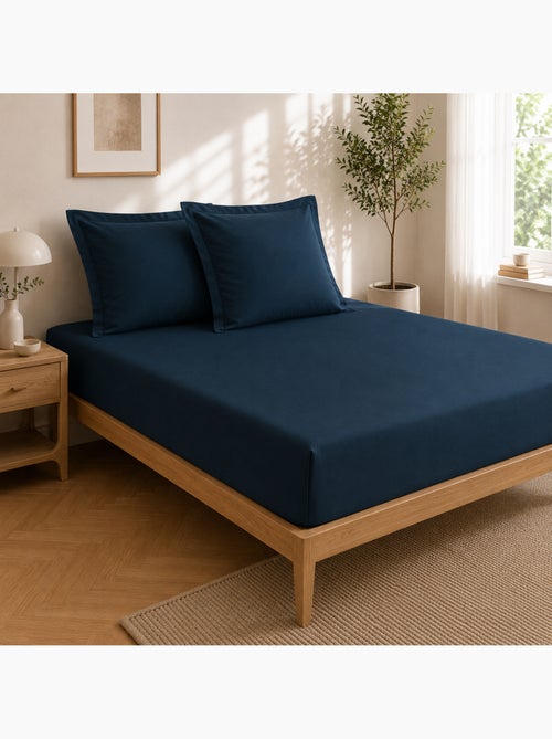Drap housse qualité hôtel + 2 taies en percale 78 fils - Kiabi Drap housse qualité hôtel + 2 taies en percale 78 fils - Kiabi