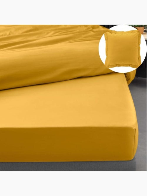 Drap housse qualité hôtel + 2 taies en percale 78 fils - Kiabi Drap housse qualité hôtel + 2 taies en percale 78 fils - Kiabi