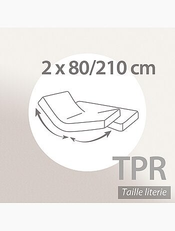Drap housse relaxation uni coton ALTO - TPR Tête et pied relevable