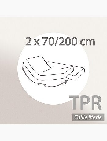 Drap housse relaxation uni coton ALTO - TPR Tête et pied relevable
