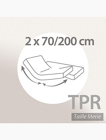 Drap housse relaxation uni coton ALTO - TPR Tête et pied relevable