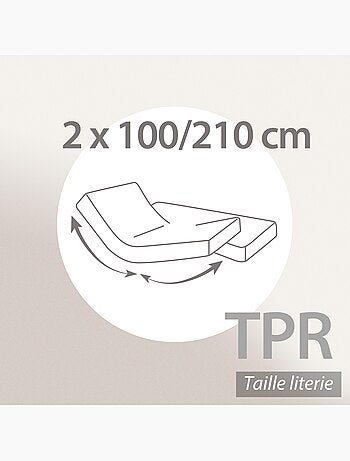 Drap housse relaxation uni coton ALTO - TPR Tête et pied relevable