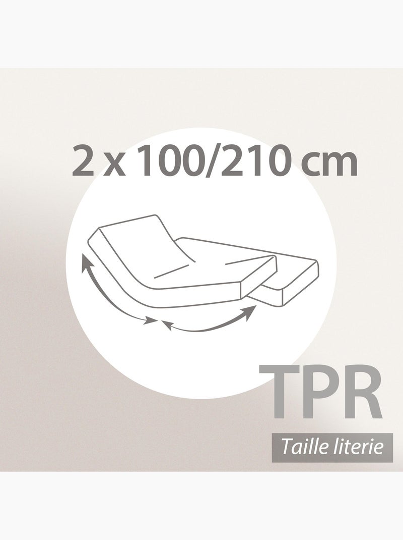 Drap housse relaxation uni coton ALTO - TPR Tête et pied relevable Gris perle - Kiabi