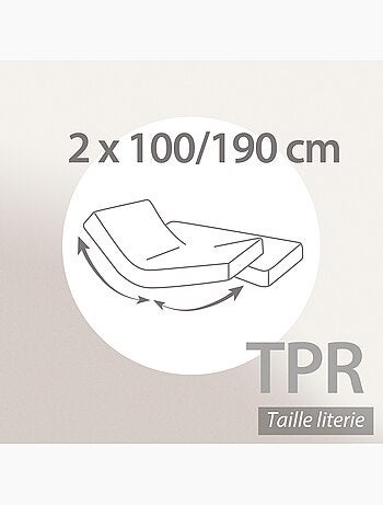 Drap housse relaxation uni coton ALTO - TPR Tête et pied relevable