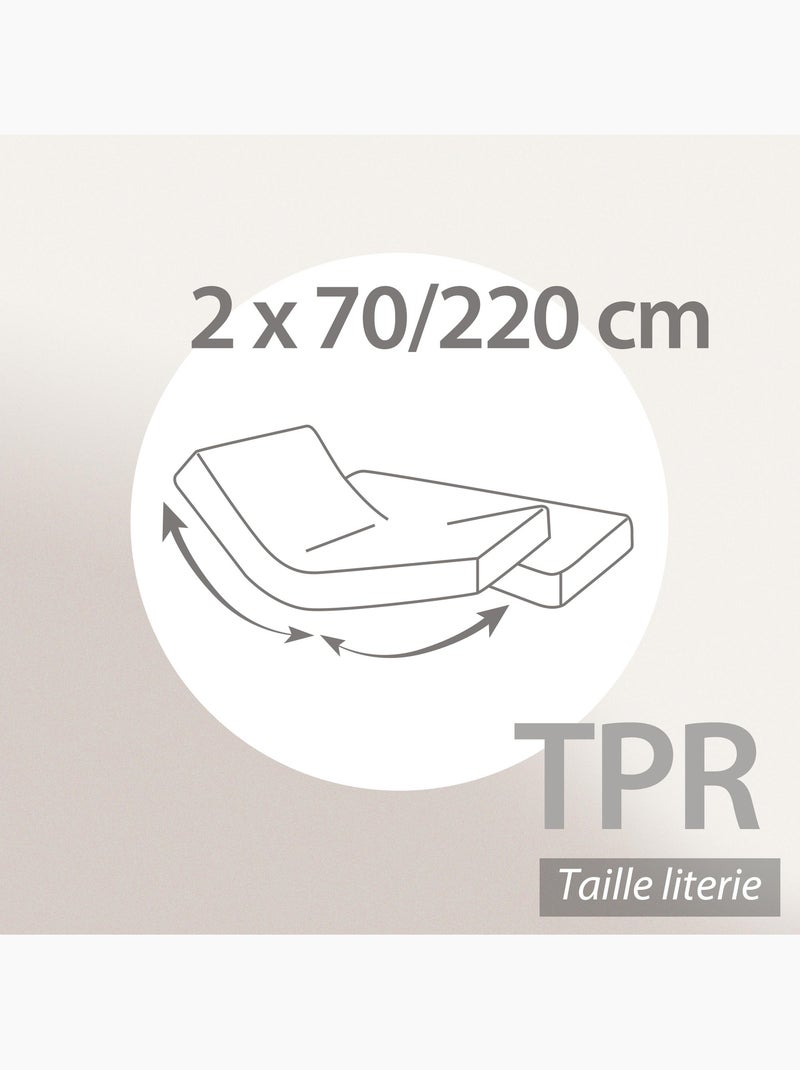 Drap housse relaxation uni coton ALTO - TPR Tête et pied relevable Rose pâle - Kiabi