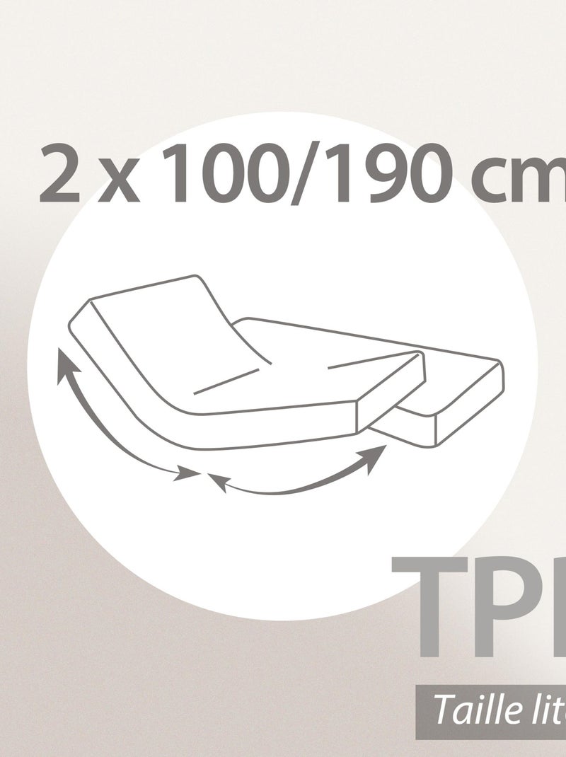 Drap housse relaxation uni coton ALTO - TPR Tête et pied relevable Violet clair - Kiabi