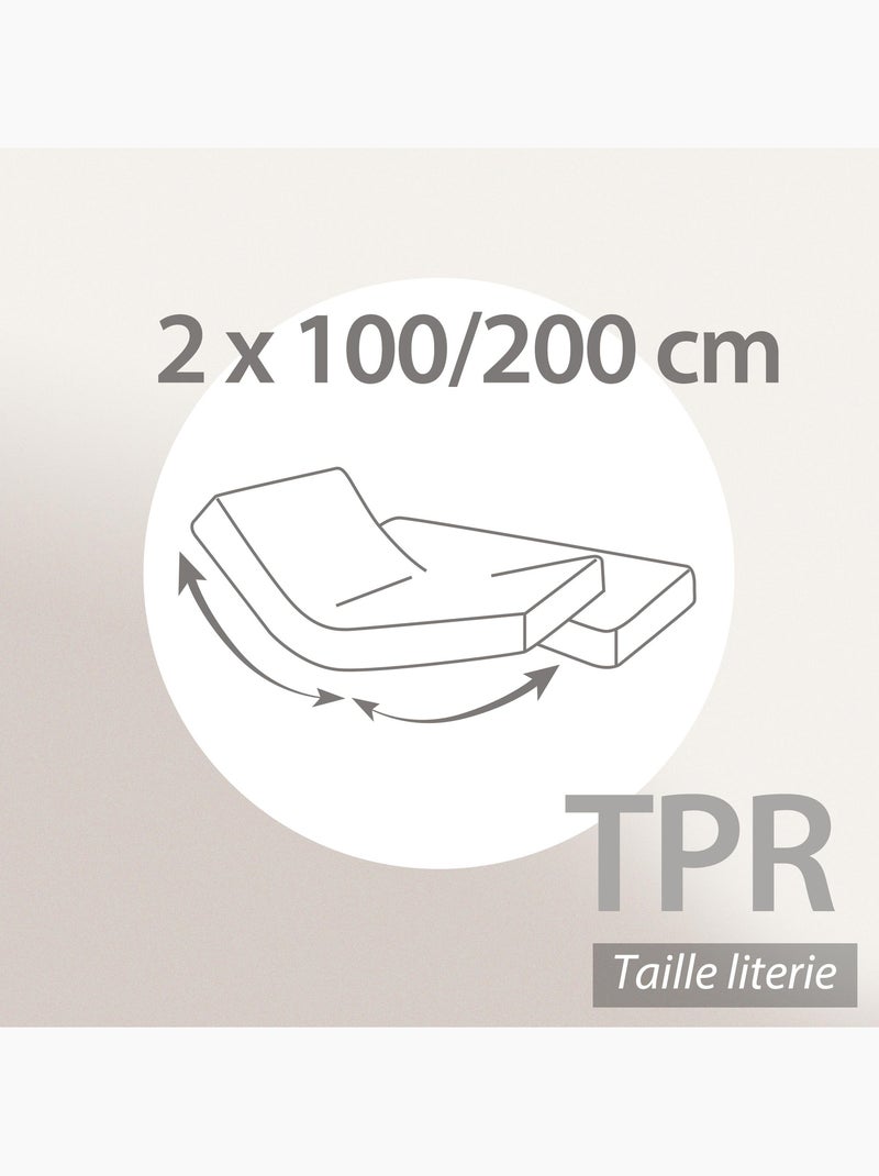 Drap housse relaxation uni coton ALTO - TPR Tête et pied relevable Violet prune - Kiabi