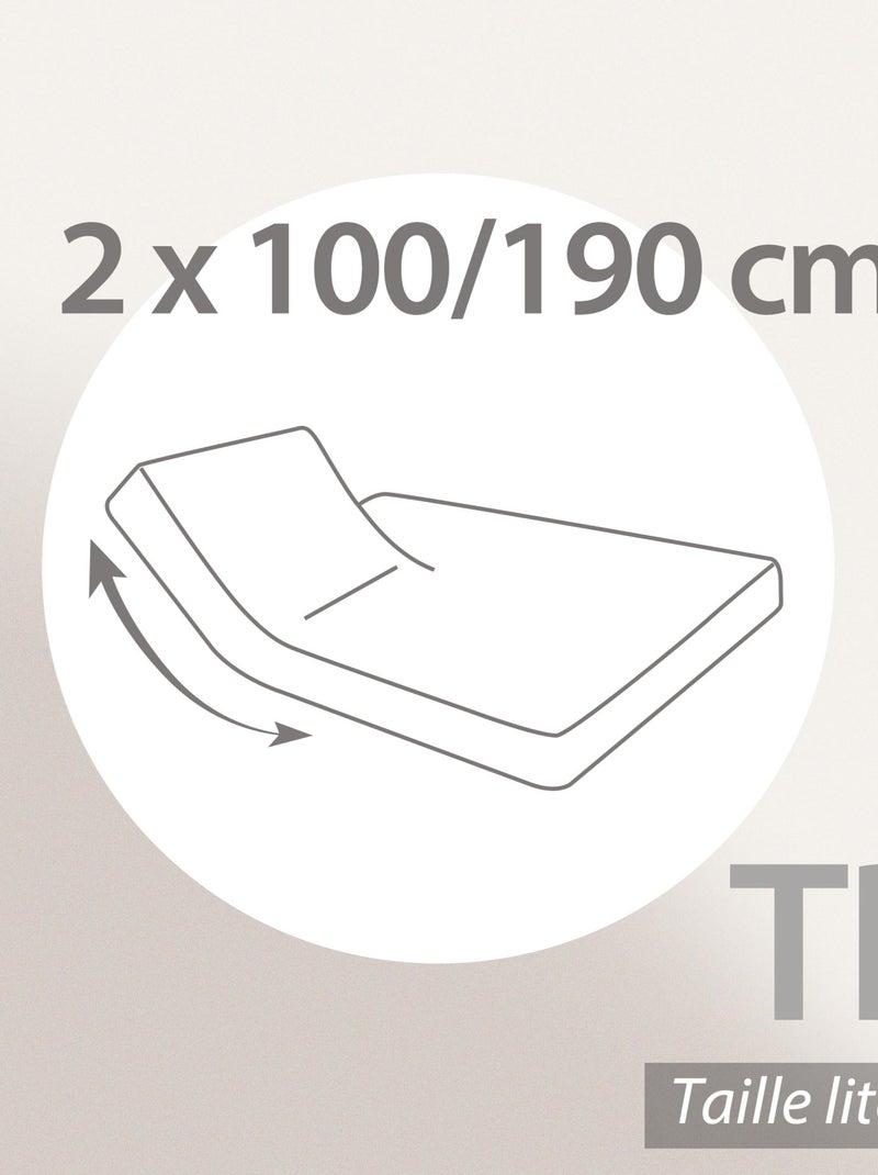 Drap housse relaxation uni coton ALTO - TR Tête relevable uniquement Bleu polaire - Kiabi