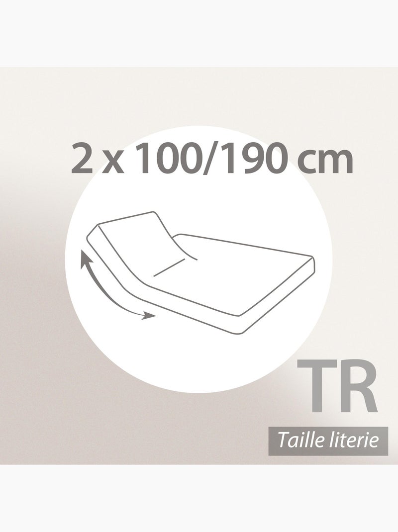 Drap housse relaxation uni coton ALTO - TR Tête relevable uniquement Rose pâle - Kiabi