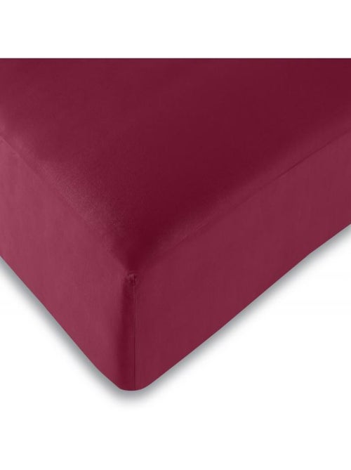 Drap housse Rouge 200 x 200 cm / 100% coton / 57 fils/cm² "King size" - Kiabi