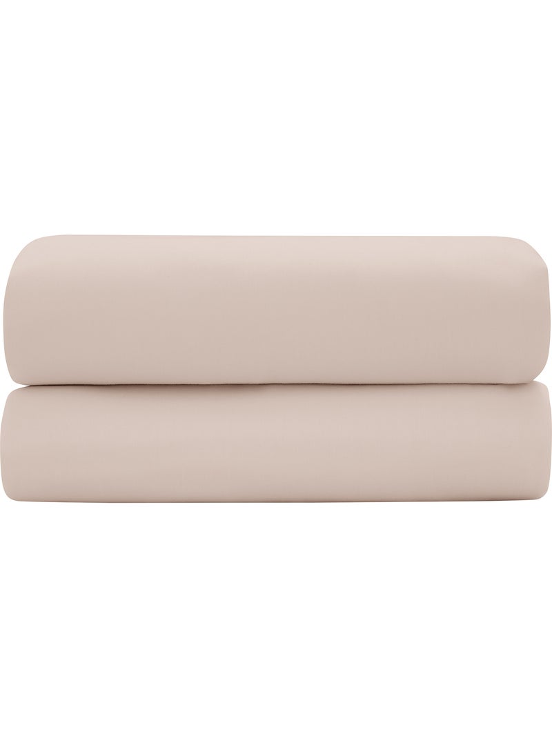 Drap-housse – Satin de coton 120 fils/cm² – Bonnet 30 cm Rose clair - Kiabi