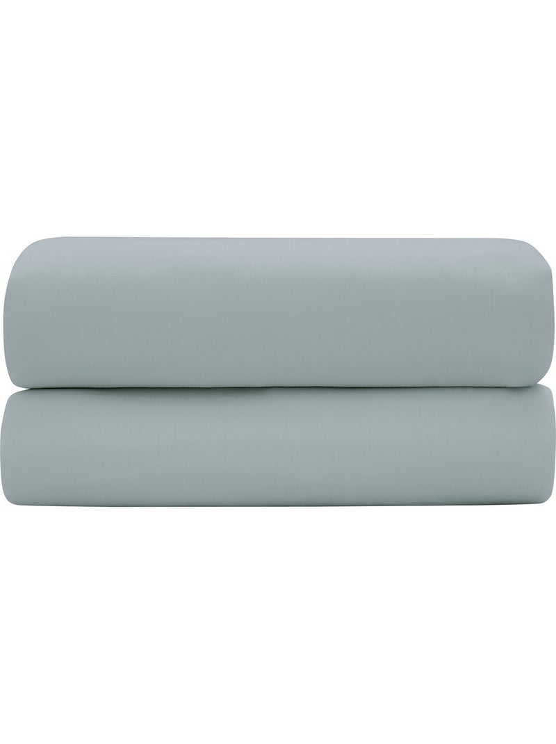 Drap-housse – satin de coton 120 fils/cm² – bonnet 30 cm Vert clair - Kiabi