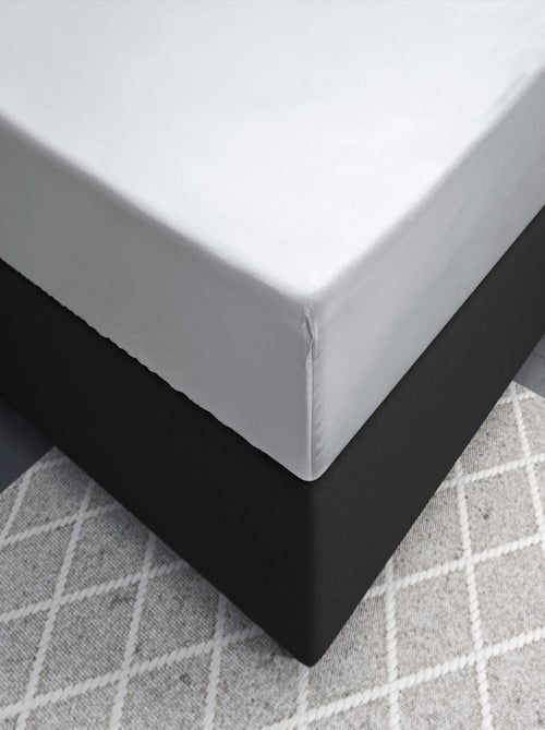 Drap Housse Satin de Coton Blanc - Kiabi Drap Housse Satin de Coton Blanc - Kiabi
