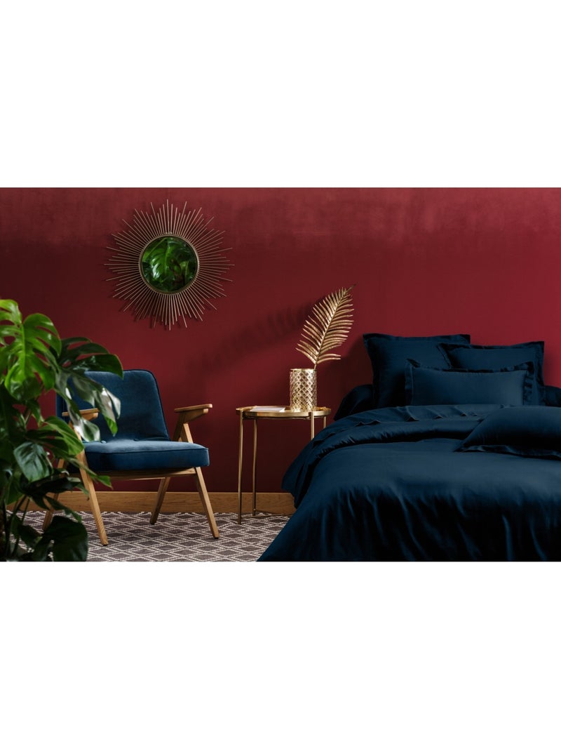 Drap housse satin de coton bleu Bleu marine - Kiabi
