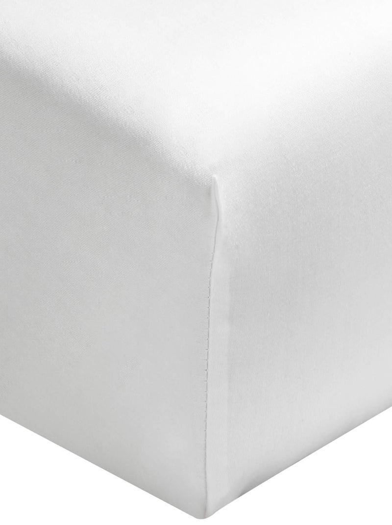 Drap housse satin de coton bonnet 30 made in France Blanc - Kiabi