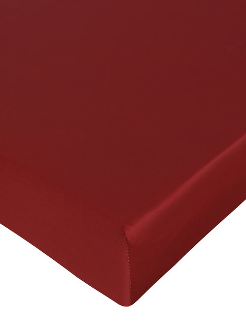 Drap housse satin de coton bordeaux - Kiabi Drap housse satin de coton bordeaux - Kiabi