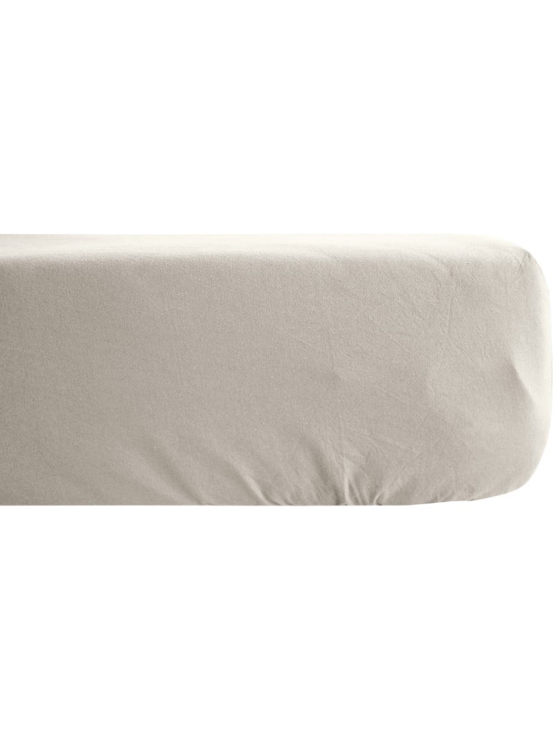 Drap housse satin de coton CONCERTO Gris chiné - Kiabi