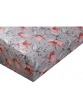 Drap housse satin de coton imprimé Floral