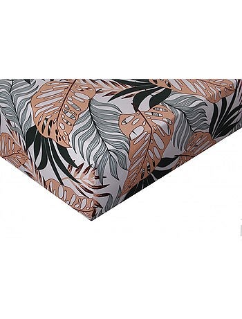 Drap housse satin de coton imprimé Tropical