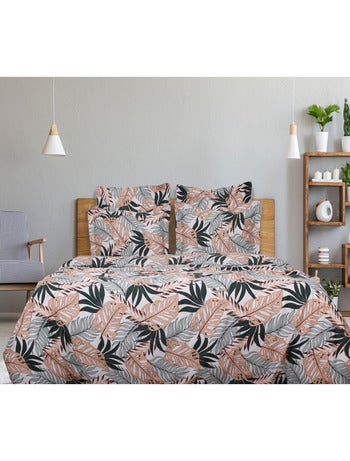 Drap housse satin de coton imprimé Tropical