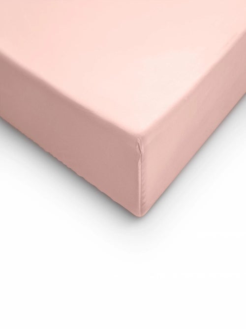 Drap Housse Satin de Coton Rose - Kiabi