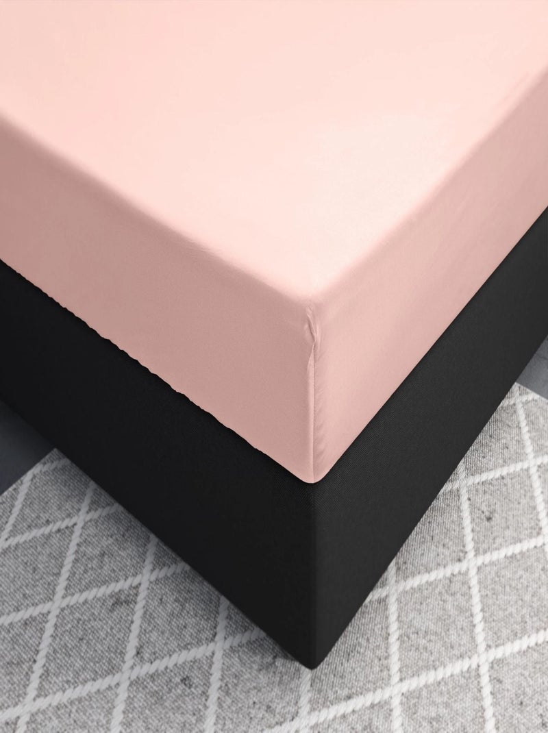 Drap Housse Satin de Coton Rose Rose - Kiabi