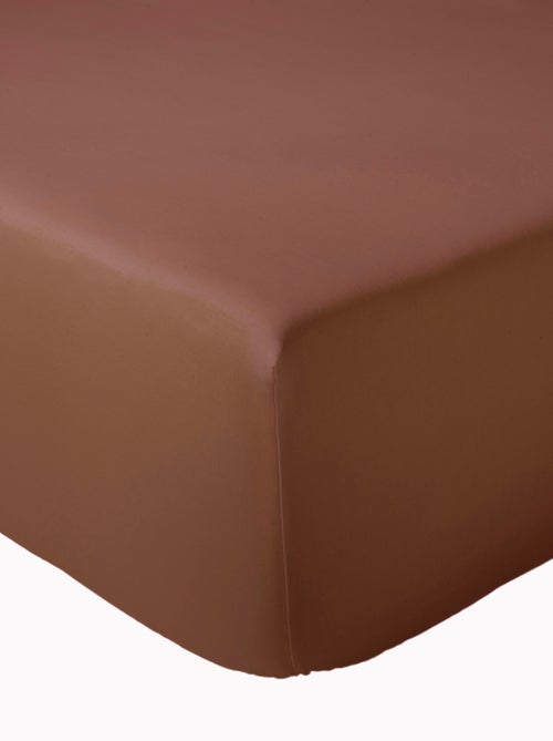 Drap-housse satin de coton uni - Kiabi