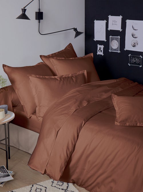 Drap-housse satin de coton uni - Kiabi