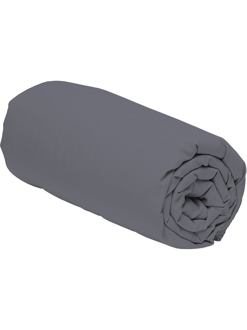Drap housse Satin Gris - Kiabi