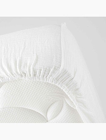 Drap-housse Sienna – Gaze de coton & coton 57 fils – Bonnet 30 cm