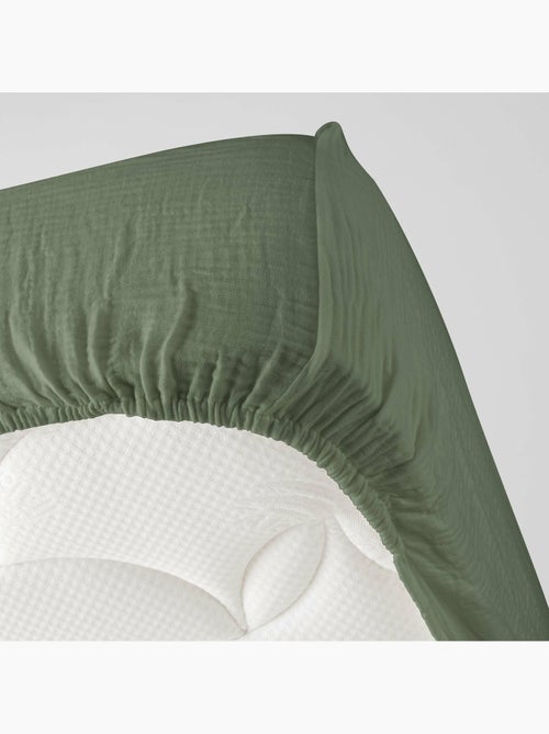 Drap-housse Sienna – Gaze de coton & coton 57 fils – Bonnet 30 cm - Kiabi Drap-housse Sienna – Gaze de coton & coton 57 fils – Bonnet 30 cm - Kiabi