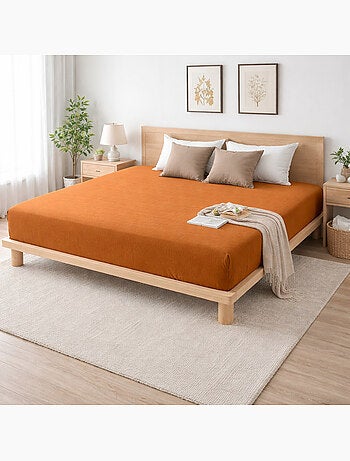 Drap-housse Sienna – Gaze de coton & coton 57 fils – Bonnet 30 cm