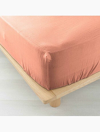 Drap-housse Sienna – Gaze de coton & coton 57 fils – Bonnet 30 cm