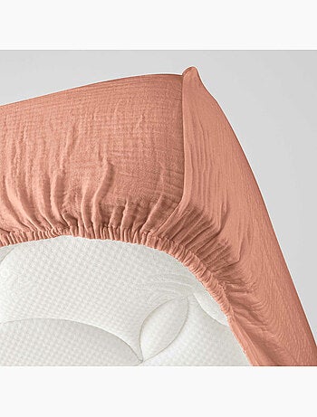Drap-housse Sienna – Gaze de coton & coton 57 fils – Bonnet 30 cm