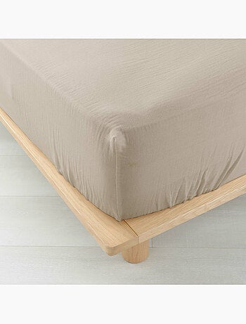 Drap-housse Sienna – Gaze de coton & coton 57 fils – Bonnet 30 cm