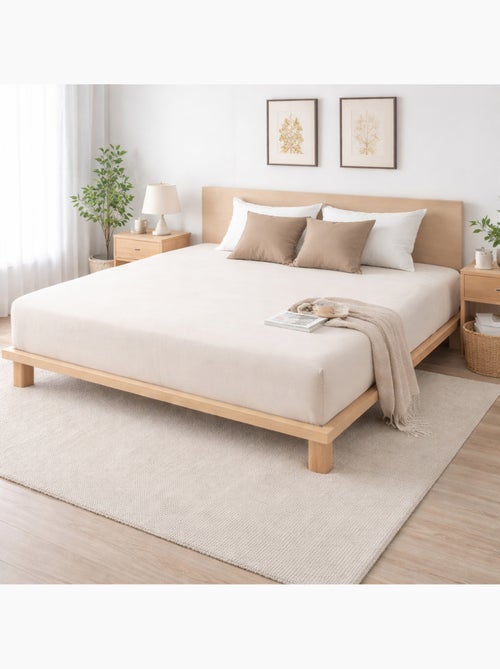 Drap-housse Sienna – Gaze de coton & coton 57 fils – Bonnet 30 cm - Kiabi