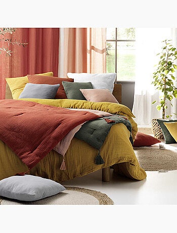 Drap-housse Sienna – Gaze de coton & coton 57 fils – Bonnet 30 cm