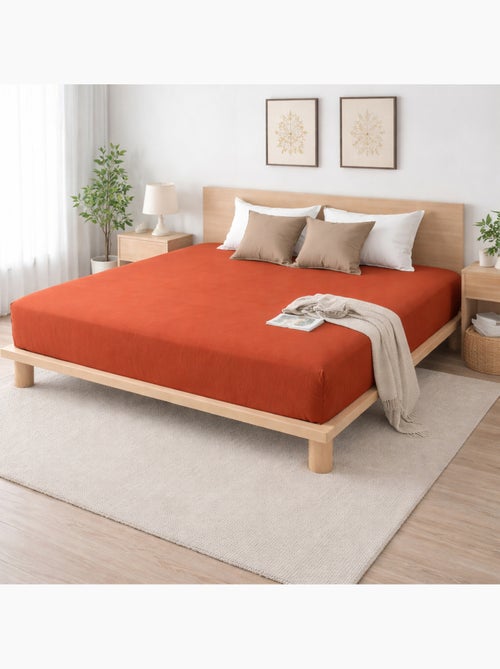 Drap-housse Sienna – Gaze de coton & coton 57 fils – Bonnet 30 cm - Kiabi