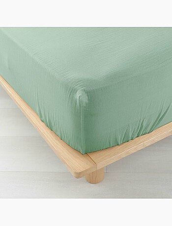 Drap-housse Sienna – Gaze de coton & coton 57 fils – Bonnet 30 cm