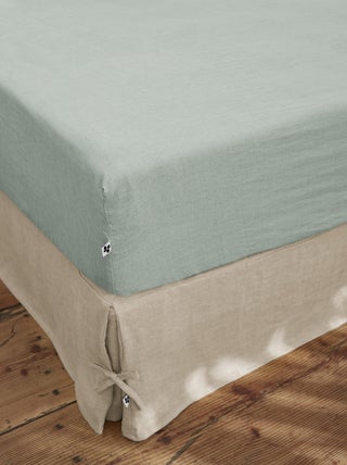 Drap housse "Soline" toutes dimensions Lin lavé - Soline Thym - 180 x 200 cm bonnet de 30 cm