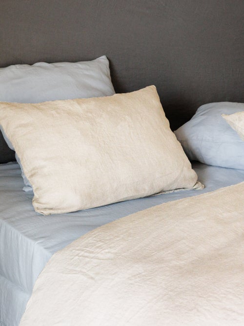 Drap housse SONATE lin lavé froissé - Kiabi