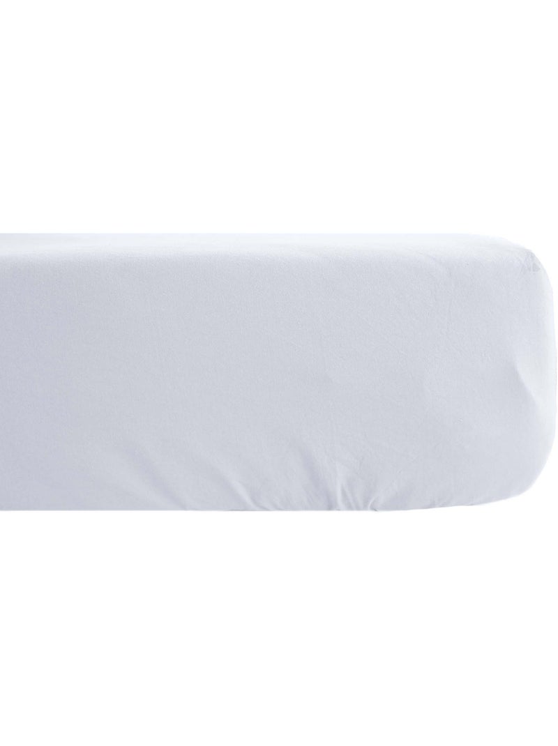 Drap housse SONATE lin lavé froissé Blanc - Kiabi